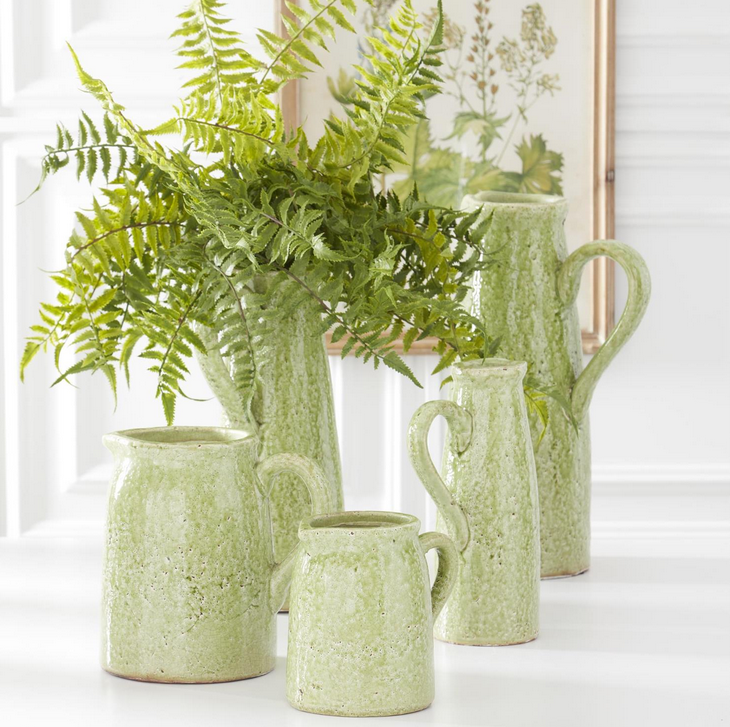 Green Crackle Glazed Pitcher