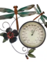 Metal Dragonfly Thermometer Wall Art