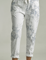 Tempo Paris Pull on Floral Tie Pants By Tempo Paris (2-Colors)