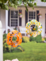 Art Glass Hanging Ridged  Birdfeeder