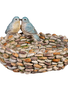 Resin Blue Bird Pebble Bird Bath