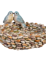 Resin Blue Bird Pebble Bird Bath