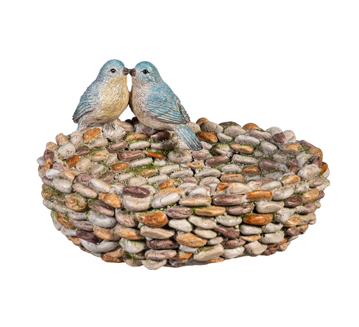 Resin Blue Bird Pebble Bird Bath