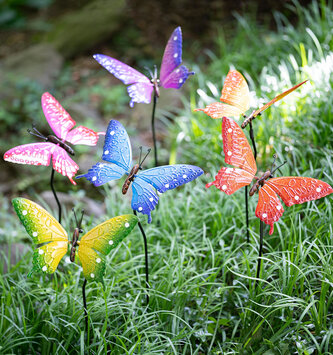 Whimsical Metal Butterfly Stake (6-Styles)