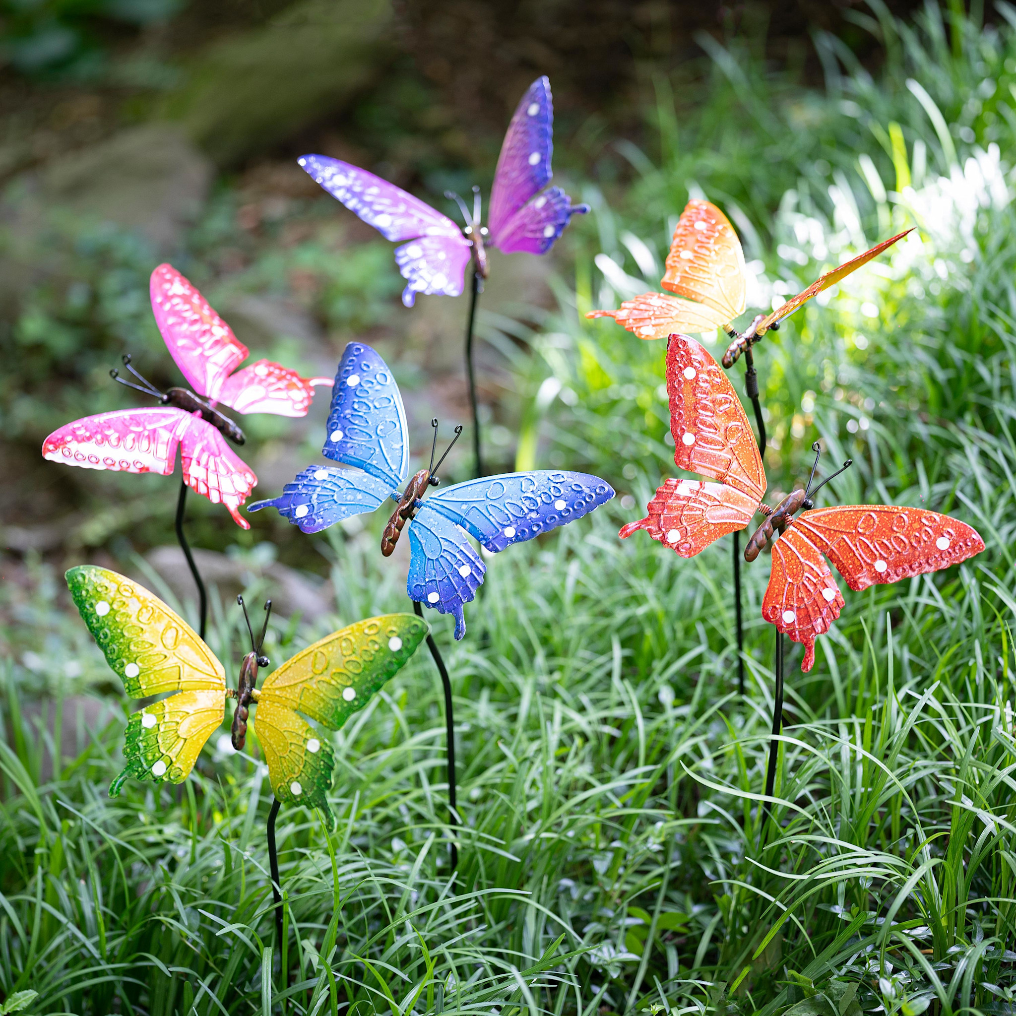 Whimsical Metal Butterfly Stake (6-Styles)