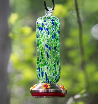 Fused Glass Hummingbird Feeder