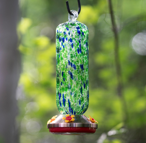 Fused Glass Hummingbird Feeder