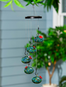 Set of 5 Art Glass Hummingbird Feeders