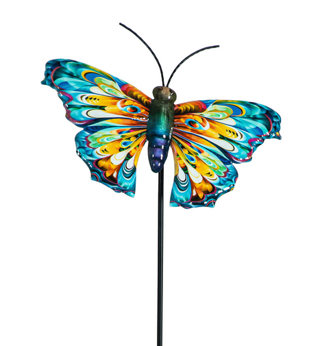 Whimsical Metal Butterfly Stake