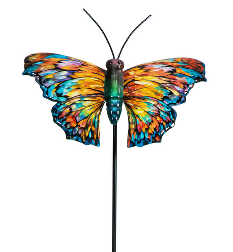 Whimsical Metal Butterfly Stake