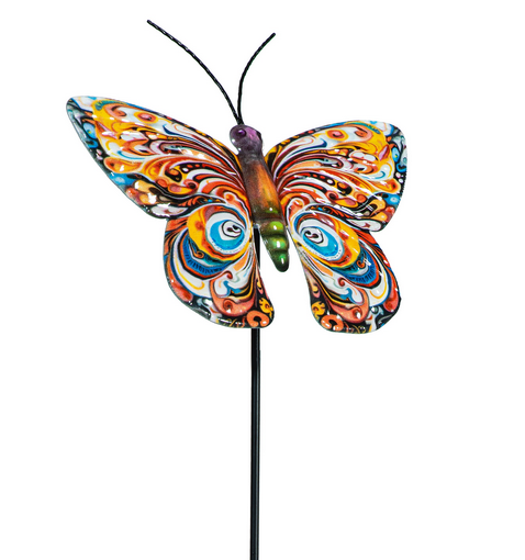 Whimsical Metal Butterfly Stake