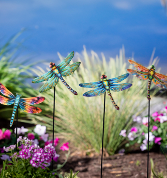 Whimsical Metal Dragonfly Stake (4-Styles)