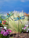 Whimsical Metal Dragonfly Stake