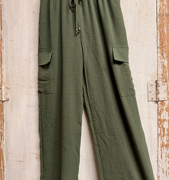 Green Pull On Pocket Pant (4-Sizes)