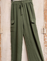 Green Pull On Pocket Pant