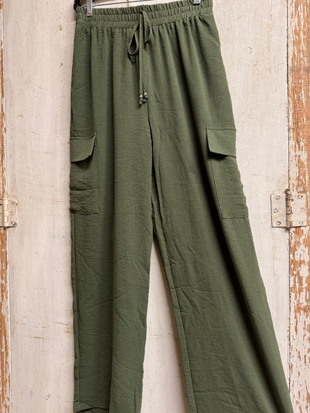 Green Pull On Pocket Pant