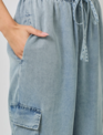 Denim Wide Leg Cargo Pant By: Mystree