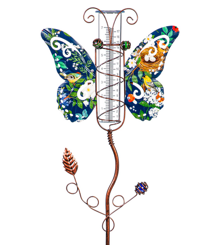 Floral Butterfly Rain Gauge