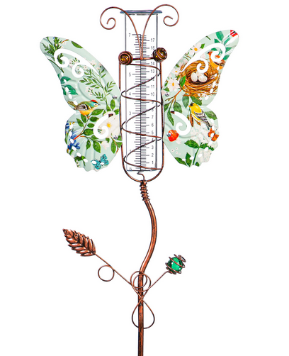 Floral Butterfly Rain Gauge