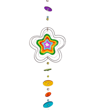 Glass Flower Power Hanging Art