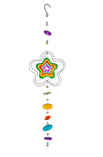 Glass Flower Power Hanging Art