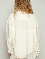 POL Clothing Inc Raw Edge Lace Double Pocket Shirt By: POL