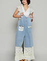 POL Clothing Inc Denim Floral Lace Overall By: POL