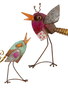 Set of 2 Rustic Whimsical Metal Birds