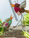 Set of 2 Rustic Whimsical Metal Birds