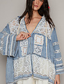POL Clothing Inc Denim Lace Zippered Jacket w/ Hood By: POL