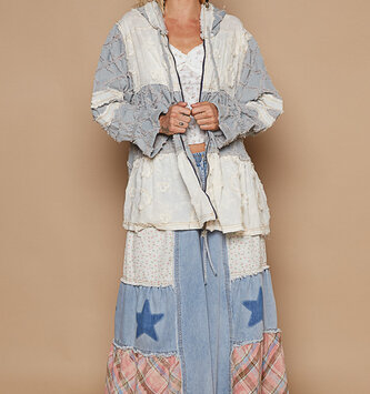 POL Clothing Inc Tiered Ruffle Jacket w/ Hood By: POL