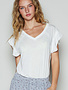 POL Clothing Inc Raw Edge Flutter Sleeve T-Shirt By: POL (2-Colors)