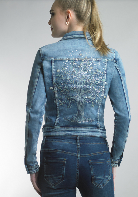 Tempo Paris Tree of Life Denim Jacket By: Tempo Paris