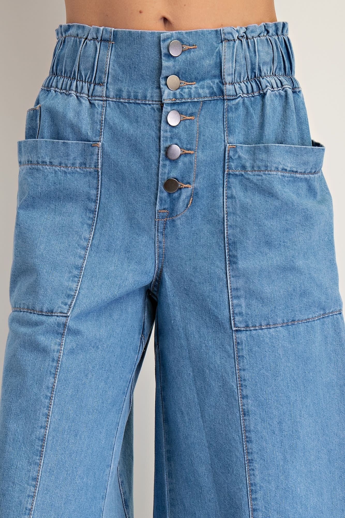 Easel Washed Denim Frayed Edge Jean By: Easel