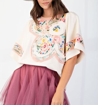 Easel Flower Patch Pull Over Shirt By: Easel