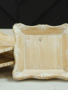 White Distressed Wooden Pedestal Tray (3-Sizes)