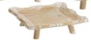 White Distressed Wooden Pedestal Tray