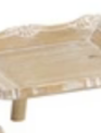 White Distressed Wooden Pedestal Tray