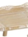 White Distressed Wooden Pedestal Tray