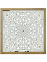 Square White Distressed Medallion Wall Art