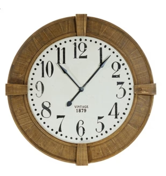 XL Round Vintage Wall Clock