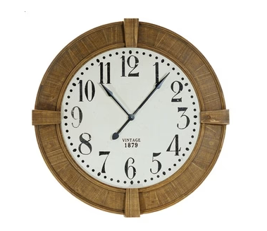 XL Round Vintage Wall Clock