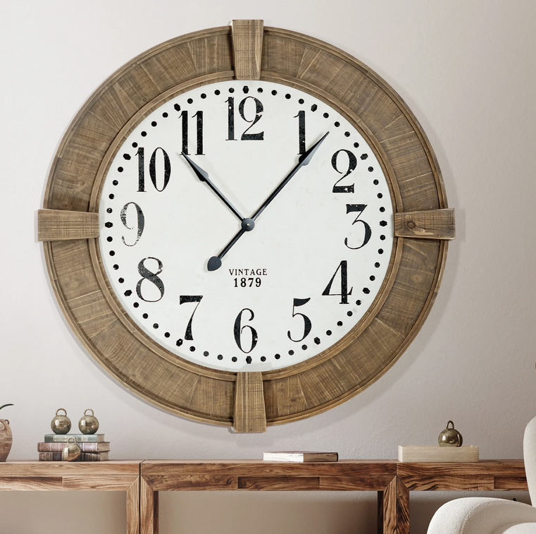 XL Round Vintage Wall Clock