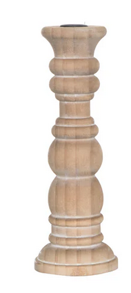 Farmhouse Turned Wood Candle Stick (2-Colors)