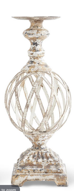 Gold Washed Woven Metal Candlestick (2-Sizes)