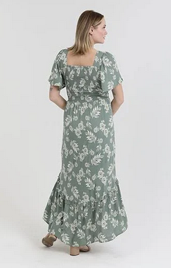 Twist V-Neck Floral Long Dress