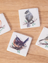 Set of 4 Birds on Branch Coaster