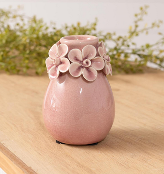 Pink Floral Ceramic Vase