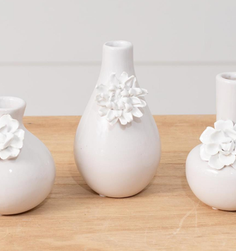 3-D White Mini Floral Vase (3-Styles)
