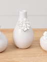3-D White Mini Floral Vase